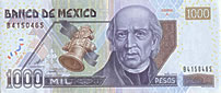 Mexican 1000 peso bill